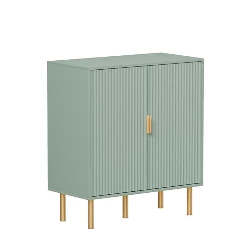 Image of ALPHA Wooden Green Cabinet Sideboard Storage Unit Cupboard Storage Organizer Unit Storage Cabinet StorageTables Freestanding for Living Room Bedroom Kitchen Hallway