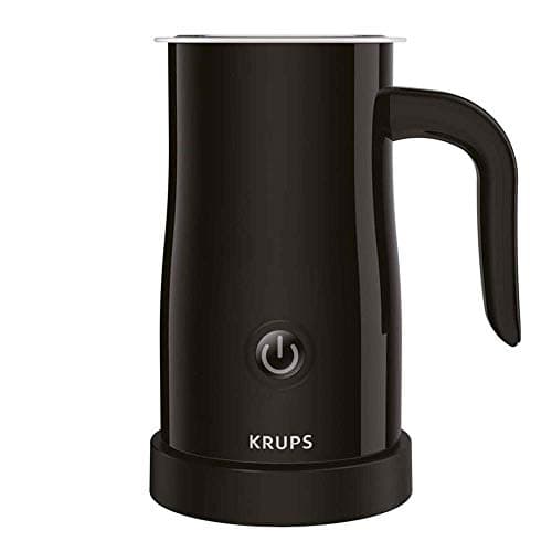 Image of KRUPS Electric Milk Frother, One-Touch Control with Hot & Cold Foam, Non-Stick Jug, 360° Rotating Base, Auto Shut-Off, XL1008 – Black