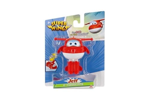 Image of Super Wings EU780621 Jett Transformation Plane in Red and White Approx. 12 cm Transformable Toy and Robotic Figure