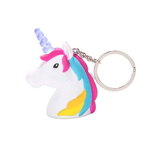 Image of KIKKERLAND – Unicorn LED Keyring - Cute Backpack Clip & Handbag Keyring with Sound Effects & Rainbow Light Up Horn - 4.3cm x 5.5cm x 2.7cm