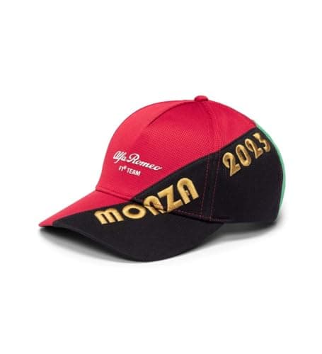 Image of Alfa Romeo Formula 1 Team Official Edition Monza Cap Adult One Size Red, Red, Black, Neon Green, One Size