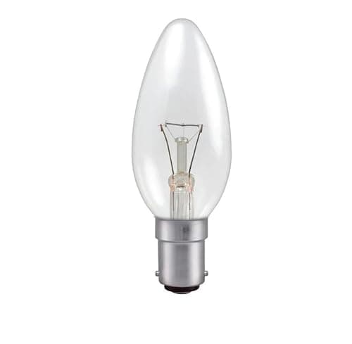 Image of 10 Pack 25w Clear Candle BC Bayonet Cap Light Bulbs