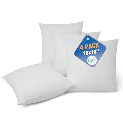 Image of OVER FILLED Cushion Inserts 18x18 inches Inner Pads Bounce Back Hollowfibre Scatters Cushion inserts 45cm x 45cm Pack of 4