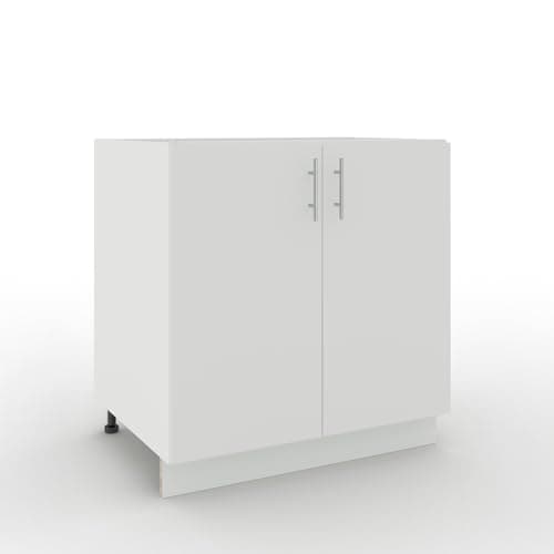 Image of JD Greta Adjustable Kitchen Base Unit - 800mm - Base Cabinet with Doors (No Worktop) - White Matt