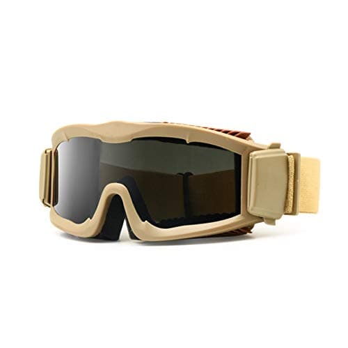 Image of EnzoDate Military Alpha Ballistic Goggles Tactical Army Sunglasses Airsoft CS Paintball Glasses 3 Lens Kit (Tan)