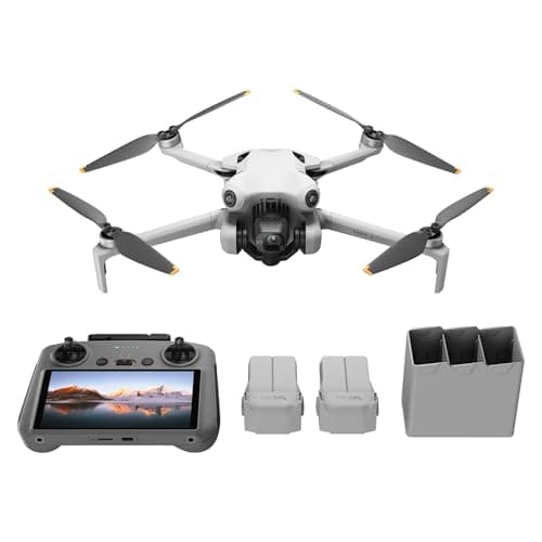 Image of DJI Mini 4 Pro Fly More Combo with DJI RC 2 (screen remote controller), Folding Mini-Drone with 4K HDR Video Camera for Adults, Under 0.549 lbs/249 g, 34-Min Flight Time, 2 Extra Batteries