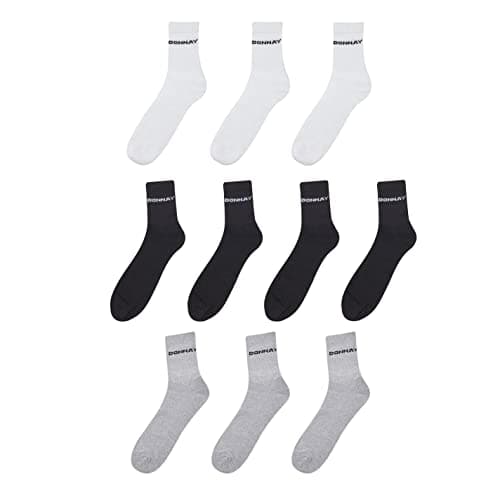 Image of Donnay Mens 10 Pack Quarter Socks Plus Size Multi Asst 12-14