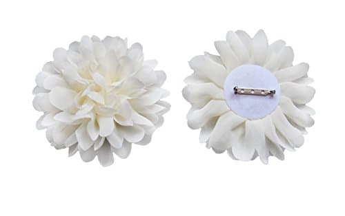 Image of PrettyBoutique 10cm Chiffon Flower Brooch Corsage Safety Pin Dress Hat Bag Decoration Accessories (Cream)