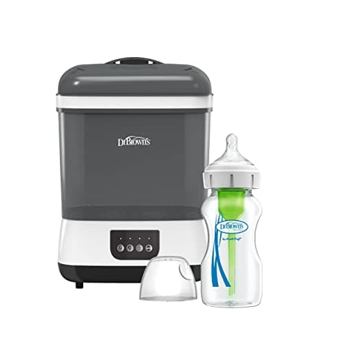 Image of DR BROWN'S Options Plus Anti-Colic Wide Neck Baby Feeding Bottle with Electric Steam Steriliser and Dryer
