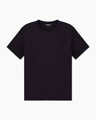 Image of Man's Basic Elastic Crew Neck T-Shirt Black S Regular FIT
