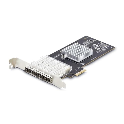 Image of StarTech.com 4-Port GbE SFP Network Card, PCIe 2.0 x2 (x4, x8, x16 Compatible), Intel I350-AM4, Quad-Port Gbit Ethernet NIC