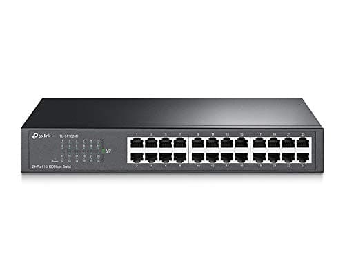 Image of TP-Link TL-SF1024D 24-Port 10/100Mbps Network Switch, 13-inch Rack-Mount/Desktop Ethernet Switch, Steel Case, RJ45 Ports (Auto Negotiation/Auto MDI/MDIX)