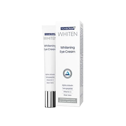 Image of Novaclear Whitening Eye Cream – Eye Treatment with Alpha Arbutin, Tetrapeptide, Vitamin C & Aloe Vera for Dark Circles, Hyperpigmentation & Fine Lines – Brightening & Hydrating Eye Cream – 15 ML