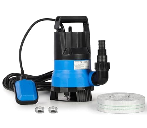 Image of 400W 7500L/H Submersible Water Pump with Hose, Water Pump to Empty Hot Tube with 10M Hose, Float Switch for Clean Dirty Water Garden Pond Pool Flooded Cellars