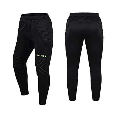 Image of Kelme Goalkeeper Shorts Pro with Protection Pads Football Goalie Shorts Youth Padded Long Shorts Trousers Black