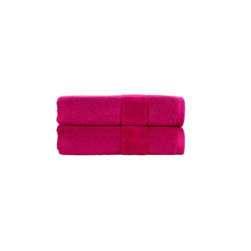 Image of Christy Prism Hand Towel Set | 2 pieces | Vibrant Colours | 100% Turkish Cotton | Super Soft and Fluffy | Quick Dry | Very Berry Pink