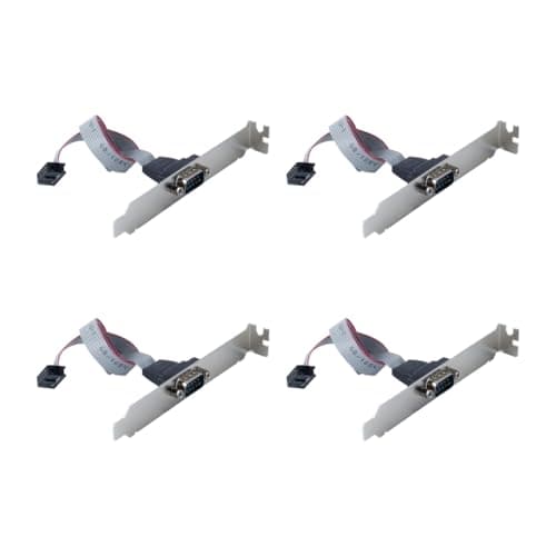 Image of Ausi 4PCS Motherboard Serial Port Bracket Cable RS232 Adapter,1 DB9 Male Port To 10 Pin Female Header Slot Plate with Full-height Baffle