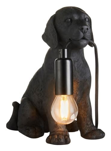 Image of ENDON 107365 Labrador Puppy Table Light, Matt Black