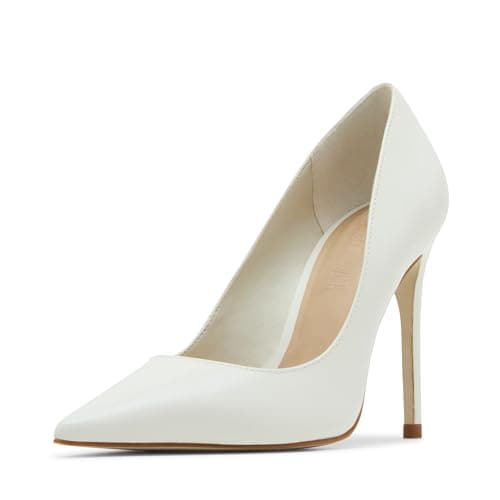 Image of Steve Madden Women's Noir Pump, White Leather, 5 UK