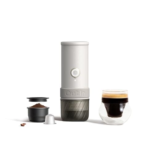 Image of OutIn Mino Portable Electric Espresso Machine, Mini Camping Coffee Maker for Travel, Pocket Sized Coffee Machine Self-Heating with USB-C, Ground Coffee & NS Capsule Adapter For Adventure