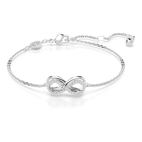 Image of Swarovski Hyperbola bracelet, Infinity, White, Rhodium plated
