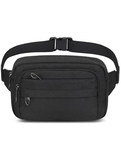 Image of Bumbags Waist Fanny Pack for Women Ladies Men Large Capacity Fashion Unisex Bum Bag for Dog Walking Running Traveling Cycling Hiking Outdoor Sport (Black)