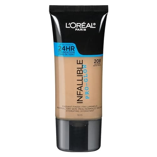 Image of L'Oréal Paris Infallible Pro Glow Longwear Foundation, 208 Sun Beige, 30 ml (Amazon Exclusive)