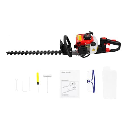 Image of Professional Petrol Hedge Trimmer, 2-Stroke 22.5 ccm 1.25 HP, Hedge Garden Shears, Petrol Strimmer, Hedge Cutter, Engine Hedge Trimmer, Garden Shears, Single Cylinder, Air-Cooled, Double-Sided Blades