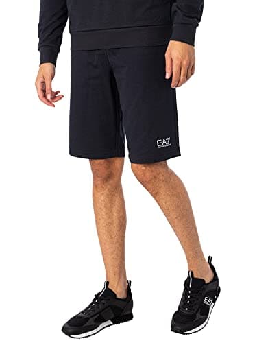 Image of EA7 Men's Bermuda Logo Sweat Shorts, Black, XXL