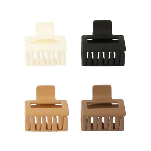 Image of Tabanzhe Small Claw Clips-4PCS Square Matte Non-slip Hair Clip for Women Girls 4 Colors Strong Hold Durable Hairstyle Accessories for Thick Thin Fine Long Hair