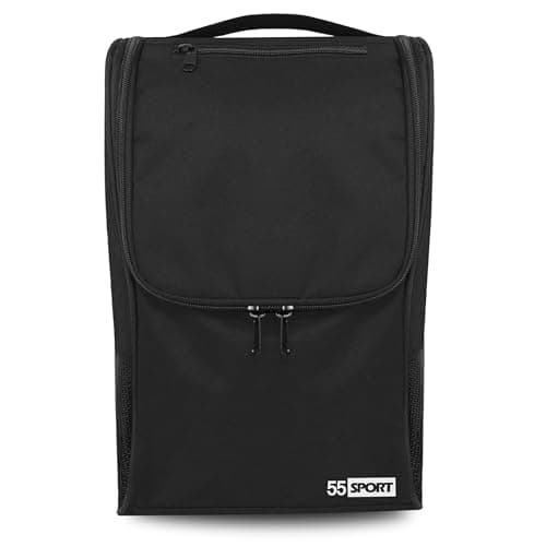 Image of 55 Sport Pro Ventilated Football Boot and Shoe Bag With Zipped Pocket - Black