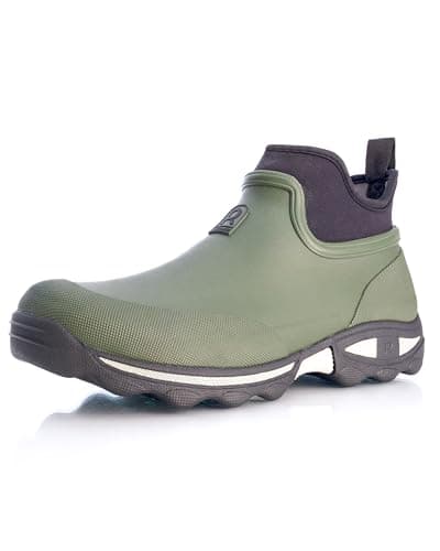 Image of Rouchette Women's Wellington Boots, Short Non-Slip Rain Boots, Garden Shoes, Waterproof Short Boots, Green, 5 UK