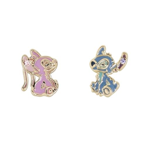 Image of Stitch & Angel Mismatch Stud Earrings