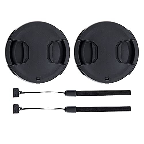 Image of 2-Pack 62mm Front Lens Cap Cover with Deluxe Cap Keeper for Nikon Z DX 50-250mm f4.5-6.3, Z 35mm f1.8 S, Sony E 10-18mm f4 OSS, Fuji Fujinon XF 23mm f1.4 R Lens and More Lenses with 62mm Filter Thread