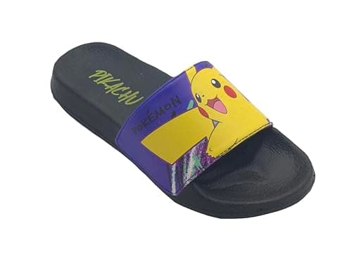 Image of Pokemon, Boys or Girls Sliders, Flip Flops, Pool Sandals, Black Size 3