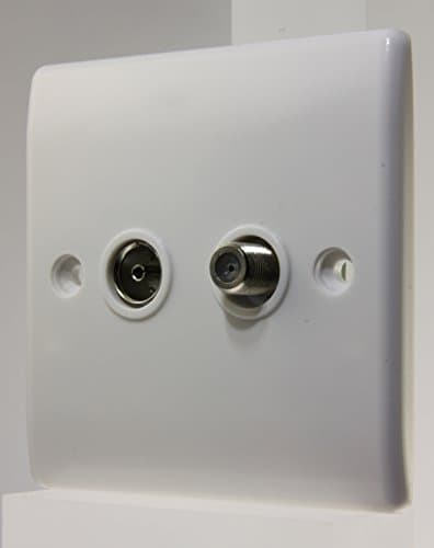 Image of Best Price Square SATELLITE + COAX SOCKET 2 GANG BPSCA 865 - PL08893 By BG