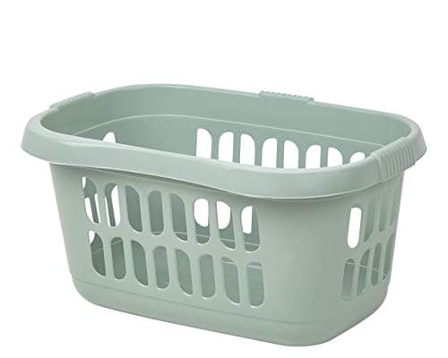 Image of High Grade Plastic Hipster Laundry Baskets Washing Clothes Linen Storage Bin Tidy (Silver Sage)