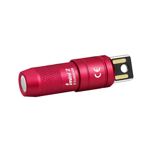Image of OLIGHT IMINI 2 Keychain Light 50 Lumens EDC Rechargeable Mini Torch, Magnetic Base Lamp with Integrated USB Plug, High Performance Compact LED Flashlight for Daily Carry (Passionate Red)