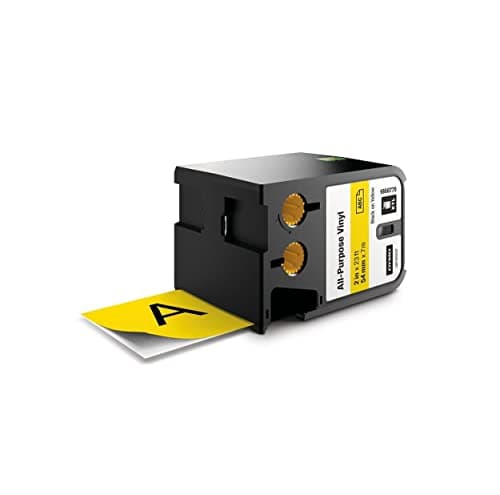Image of DYMO XTL All-Purpose Vinyl Labels | 54 mm x 7 m | Black on Yellow