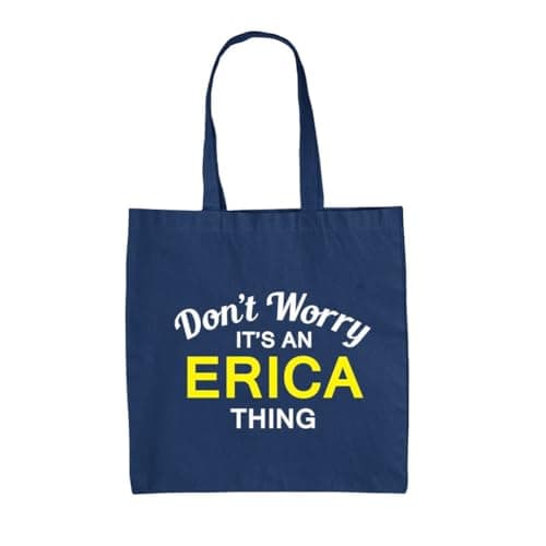 Image of Dressdown Don't Worry It's an ERICA Thing! - 100% Cotton Tote Bag - French Navy - One Size