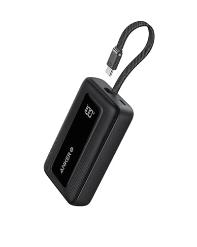 Image of Anker Zolo Power Bank(2025 Upgrade), 20,000mAh 30W High-Speed Portable Charger with Built-In USB-C Cable, Battery Pack For iPhone 17/17 Air/17 Pro/17 Pro Max/16/15 Series, Galaxy, and More