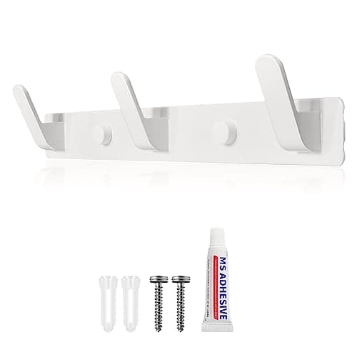Image of Sevenpers Coat Hooks Wall Mounted, Heavy Duty Coat Rack, Adhesive Coat Hooks for Wall, Coat Hangers with 3 Hooks, Multipurpose Wall Hooks for Hanging Clothes, Robes, Bags, Towels, Keys