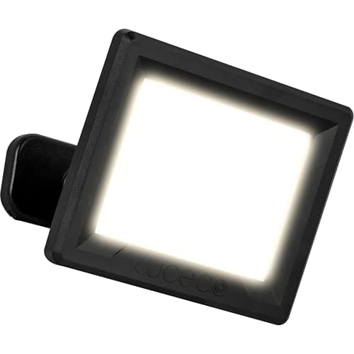 Image of Luceco Outdoor Security LED Floodlight for Driveways, Walkways and Gardens, Fit and Tilt Multi-Positioning, Exterior Lighting, Luceco Essence, Black, IP65, 20W, 2100lm, 4000K, EFLD20B40