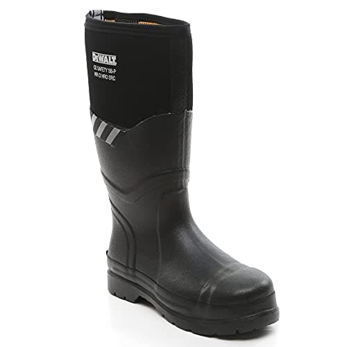 Image of DEWALT Edmonston Men's Waterproof, Steel Toe, Steel Midsole Plate, Work Safety Wellington Boots, Black, UK10