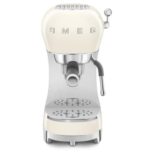 Image of Smeg ECF02CRUK Espresso Coffee Machine with 15 Bar Pump, 1350W, Cream