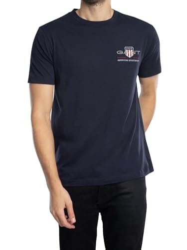 Image of GANT Men's Reg Archive Shield Emb SS T-Shirt, Evening Blue, L