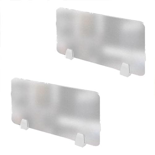 Image of SXFSDOU Translucent Office Partition Panel - 2PCS Height 100CM x 35CM Desk Divider for WorkspacesTransparent Acrylic Space Separator Clear Shield.