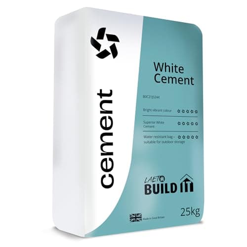 Image of Laeto Build It White Cement Ready Mixed Just Add Water, Ready Mix Cement Suitable For General Purpose Concrete, Mortar, Render Repair & Screed - 1 x 25kg Bag