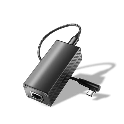 Image of REVODATA Gigabit PoE to USB-C Converter Adapter, Type-C Output Power & Ethernet 2 in 1, Max 45W 5V to 20V Charging for Smart Phone/Tablet/Laptop, 1000 Mbps Rate, IEEE802.3af/at/bt (GPD2CBT-20V)