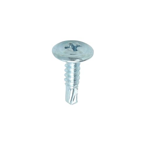 Image of TIMco 00016WHSD BZP PH2 Philips Wafer Head Self-Drilling Screw 4.2 x 16 - Zinc (Box of 1000), Silver
